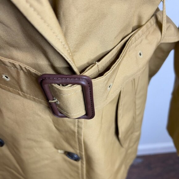 J.Crew Womens $298 Cropped Icon Trench Coat Brown Size 12 CC076 - Picture 6 of 9